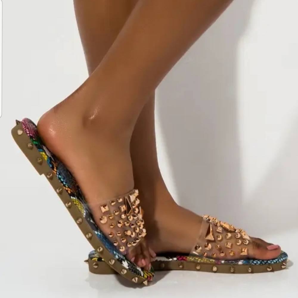 💗6, 💗Multicolor STUDDED PVC SANDAL - Picture 2 of 7